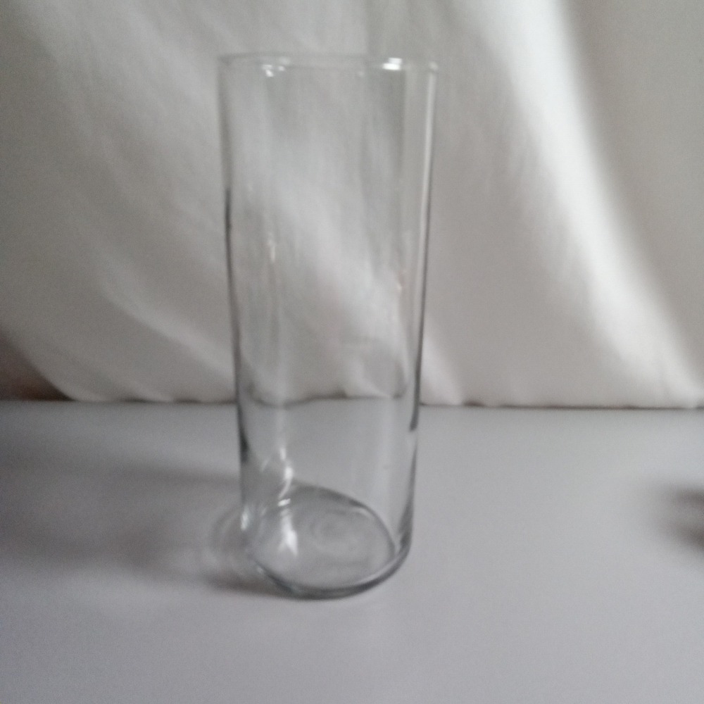 Clear Glass Cylinder Vase 7.5 Inch Minimalist Floral Centerpiece Candle Holder